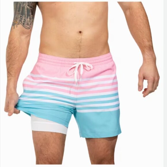 Chubbies Pink Blue Stretch Swim Shorts Size Large NWOT - Picture 2 of 8